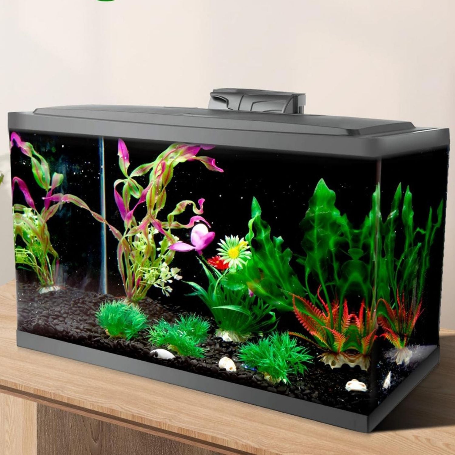 volledig ingericht aquarium met achtergrondfilm aquarium achtergrondfilm naadloze stijl cling installatie